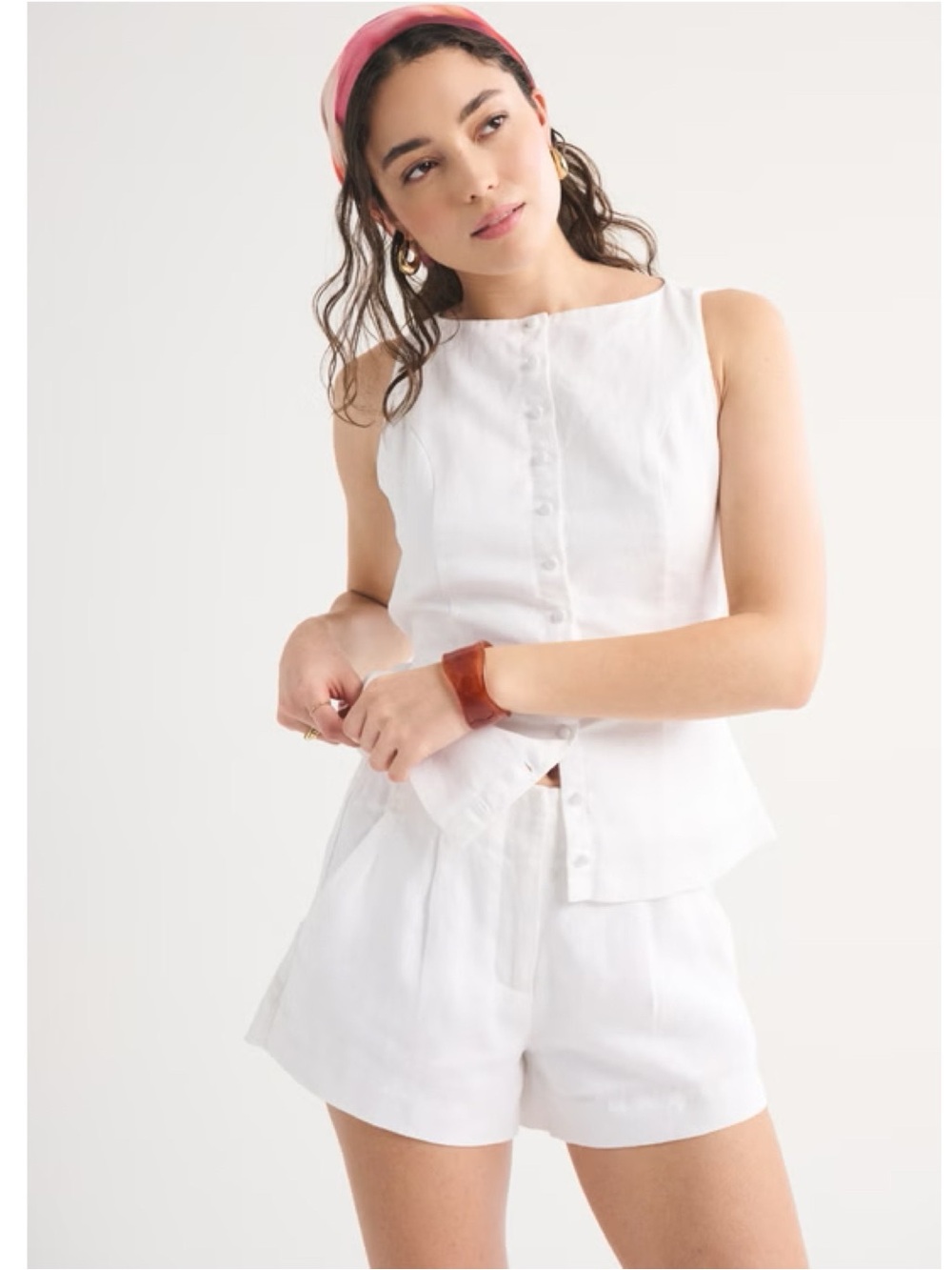 Abercrombie & Fitch Linen High Rise Shorts